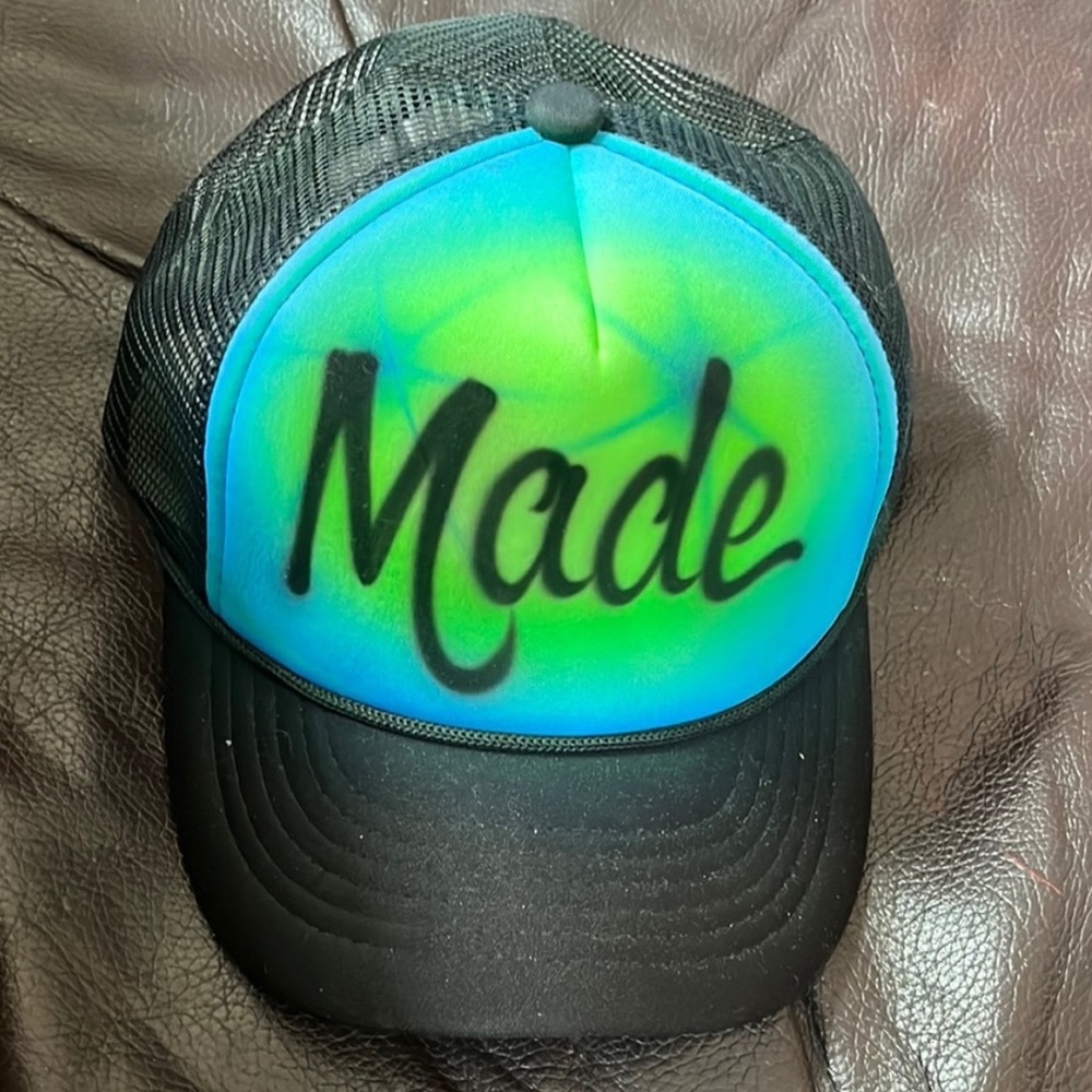 MADE Airbrush Cap Hat NEW Exclusive NEON Green Blue limited One Size